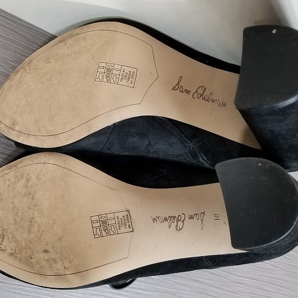 Sam Edelman Yvie Lace Up Bootie, Black Suede, Womens Size 10 - Picture 9 of 10